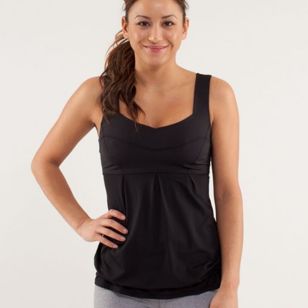 Lululemon Black Tame Me Tank Athleisure Yoga Pilates Gym Running